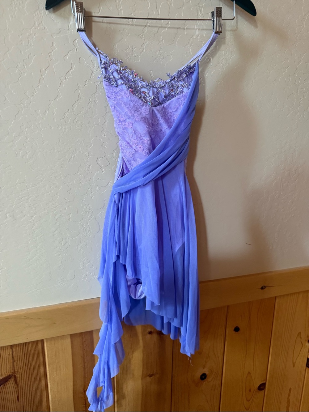 Kelle LC Lavender Lyrical Dance Costume Rhinestone Lace Contemporary Solo